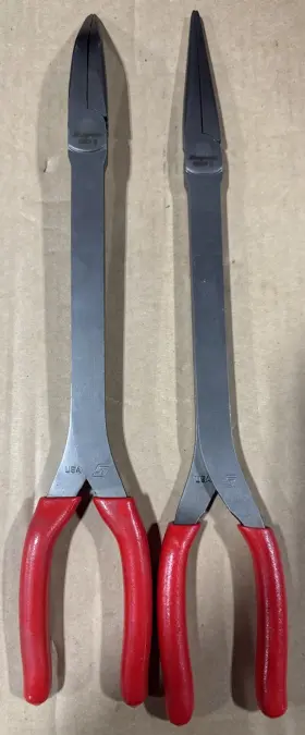 915cf Snap On 415cf 15 Inch Needle Nose Long Pliers Straight And 35 Bent Jaws New