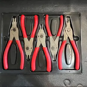 Srpc105 Snap-on 434700 5 Pc Angle And Straight Tip Usa Ring Pliers Set Red