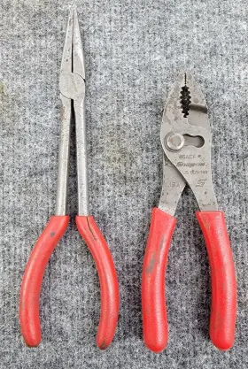 45acf Snap-on Long Needle Nose And Adjustable Slip Joint Pliers