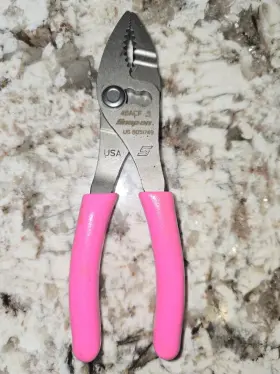 46acfo Snap-on 46acf Tools Pink 6 Inch Soft Grip Combo Slip-joint Pliers Usa