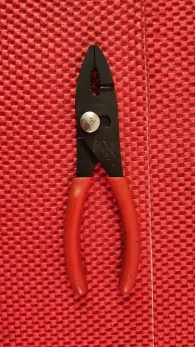 46adp Snap-on 6-1/2 Inch Slip Joint Pliers Red Cushioned Grip Made In The U.s.a