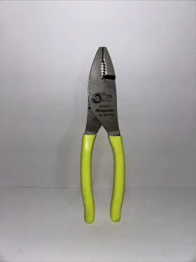 47acfhv Snap-on 47acf Tools New Hi-viz Yellow Soft Grip Combination Slip Joint Pliers