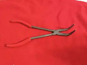4908cp Snap-on Long 90 Bent Nose Pliers Usa Red Handle Mechanic Tool