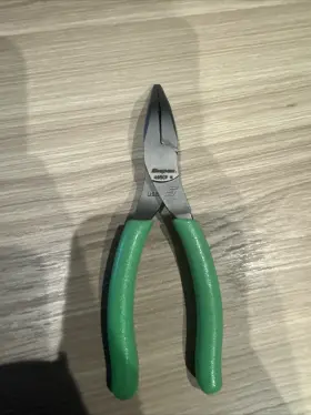 495cfg Snap-on Tools Usa Green 6 Inch Soft Grip 35 Bent Needle Nose Pliers