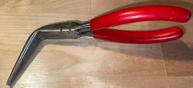 497acp Snap-on 497acf Tools - 90 Angle Jaw Needle Nose Pliers Red Vinyl Handle Usa