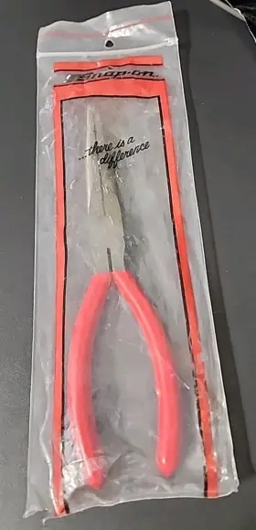597bcp Snap-on - 8 Inch Pin Gripping Pliers Needle Nose Red
