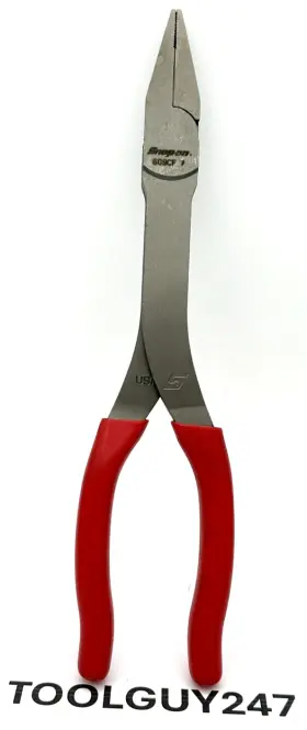 609cfr Snap-on 609cf Tools Usa 9 1/4 Inch Long Duck Bill Red Vinyl Grip Stork Pliers New