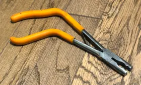 Snap-on 612ep 612-ep Tools Orange Pistol Grip 10 Inch Long Reach Needle Nose Pliers Pin Jaw