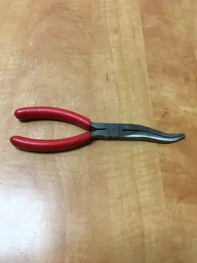 697bcf Snap-on 697bcp 8 Inch Bent Curved Needle Nose Pliers Rare