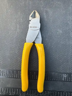 6v-6193 Snap-on Cat Tools Usa By Snapon 7 Inch Diagonal Cutter Rare Caterpillar Nos Yellow