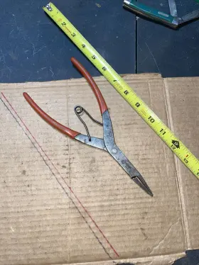 71cp Snap-on Tools Usa Transmission Ring Pliers Retaining 9 In Straight Tip