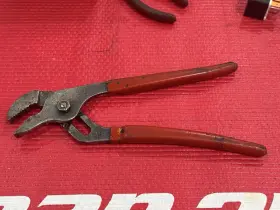 910p Snap-on Tools 10 Inch Adjustable Interlocking Channel Pliers Red Grip Usa Made