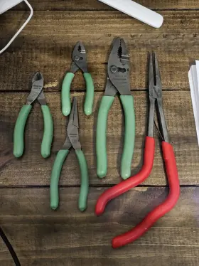 912aep Snap On 5 Piece Plier Lot - 47acf 85acf 95acf 44acf