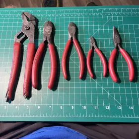 91acp-t84ccp-95b6p Snap-on Pliers Set - 5 Piece- Water Pump- 3 Side Cutters- Needle Nose