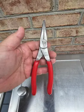 96cf Snap-on Tools Soft Grip Red 8 Inch Needle Nose Pliers Part#