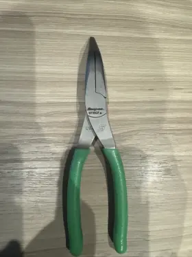 9735cfg Snap-on Tools Usa Green 8 Inch Soft Grip 35 Bent Needle Nose Pliers