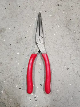 97cf Snap-on Tools Talon Grip Needle Nose Red Handle Pliers