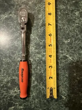 Fhclf72ro Snap-on Tools 3/8 Orange Soft Grip Long Handle Compact Flex Ratchet