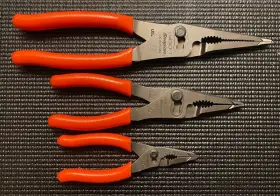 Ln44bcfo Snap-on Tools Usa New Orange 3pc Ln44 Ln46 And Ln47 Series Slip Joint Plier Set