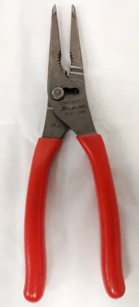 Ln47acf Snap-on Tools 9 Inch Talon Grip Long Nose Slip Joint Pliers Red Made In Usa