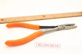 P6fn-o Snap-on Mac Tools 6 Inch Flat Duck Bill Pliers Orange Handle Usa