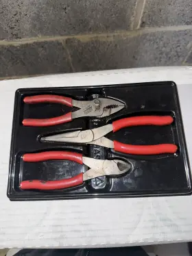 Pl306acf Snap-on 46acf 86acf 96acf Tools Red 3 Piece Soft Grip Pliers / Cutters Set Usa