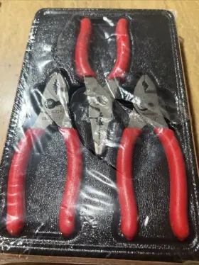 Pl344bcf Snap-on 3 Pc Talon Grip Slip- Joint Pliers Set- Item#pl344bcf