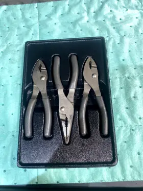 Pl346acfg Snap-on 3 Pc 6 Inch Talon Grip Slip-joint Pliers Set Titanium Gray