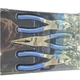 Pl346acfmb Snap-on 3 Pe 6 Talon Grip Slip-joint Pliers Set Power Blue Made In Usa