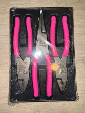 Pl347 Snap-on Fep Brand New 3 Piece Pliers Set In Electric Pink