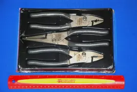 Pl347acfdt Snap-on New 3 Piece 8 Inch Talon Grip Dark Titanium Soft Grey Slip-joint Pliers Set