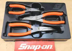 Pl3935cf0 Snap-on Pl3935cfo New - 3 Pc 35 Bent Needle Nose Orange Soft Grip Pliers Set