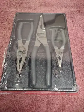 Pl3lnsjcf Snap-on Tolls 3 Pc Long Nose Slip Joint Pliers Set Dark Titanium New