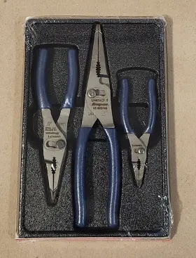 Pl3lnsjcfmb Snap-on 3pc Long-nose Slip-joint Pliers Set Blue