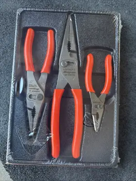 Pl3lnsjcfo Snap-on For Pliers 3pc Long Nose Slip Joint Set Orange