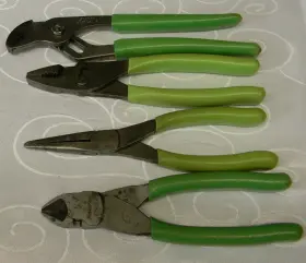 Pl400bg Snap-on 4pc Green Vinyl Grip Plier/cutter Set #pl400bg 87acf 96cf 47cf 91acp