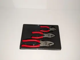 Pl403a Snap-on 44acf 46acf 47acf Tools Used 3 Piece Red Combination Slip Joint Pliers Set Usa