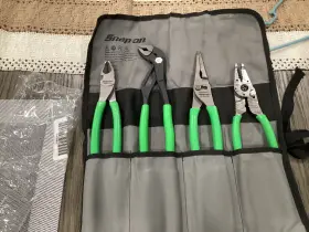 Snap-on Pl4tgkbg Snap-on Tools Pliers Set Green 4 Pc In Pouch Pl4tgkb1g
