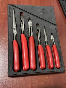Pl600es1fr Snap-on 6-pc Heavy Duty Pliers Set Pl600es1fr. Red. In Foam Tray