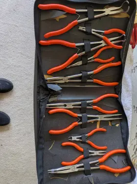 Snap-on Pl800 Snap-on 8 Pc Pliers And Cutters Set Orange Long Reach Mini Usa Case Series
