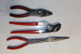 137acp Snap-on Tools 911cp Long Needle Nose Pliers Slip Joint Groove Lot 3pcs Usa