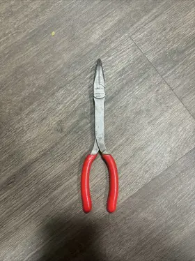 408cf Snap On Tools Usa Snap-on - 9 Inch Red Stork Bent Needle Nose Pliers