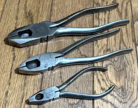 500-8 Snap On & Utica Pexto Vtg Tools Linemans Pliers Wire Side Cutter Twister Set Lot