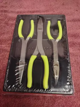 Pl308cfhv Snapon New Long-nose Pliers Snap-on Tools Hi Viz Yellow Soft Grip 3 Pieces