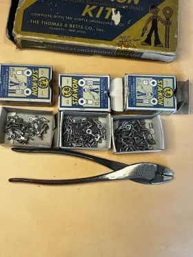 Wt-111-m T & B Thomas Betts Vintage And Sta-kon Lug Pliers Crimping Kit