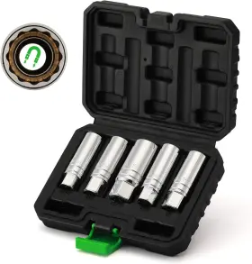 Tc025 Tecotek 5 Piece 3/8-inch Drive Magnetic Spark 5pcs Plug Socket Set