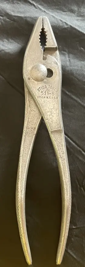 511-8 Utica Tools Slip Joint Pliers 8 Inch Long Vintage N.y. Usa Free S&h