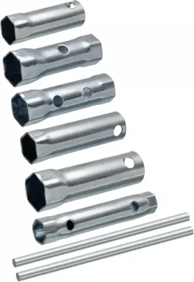 22040300 Uxcell 6 Pcs Ignition Spark Plug Spanner Set Dual-ended Wrench Socket Silver