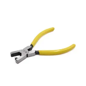 Uxcell 605322823223 Yellow Pvc Handle 2mm Diameter Round Hole Punch Pliers Repairing Tool For Car
