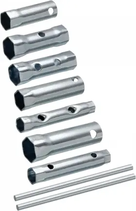 A22040300ux0319 Uxcell 7 Pcs Ignition Spark Plug Spanner Set Dual-ended Wrench Socket Silver